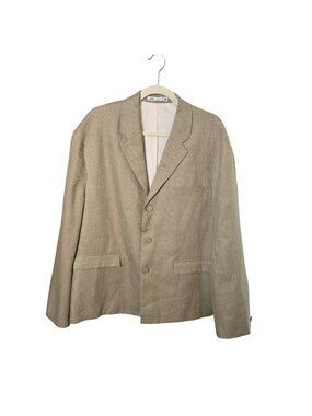 NWOT Zara Men's Linen Blend Three Button Blazer Jacket Size 42